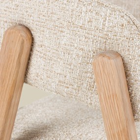 Eiken Eetkamerstoel Met Armleuningen Beige