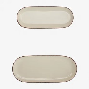 Set Van 2 Ronilena Gres Trays Tapioca Beige - Bruin - Sklum