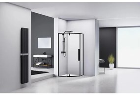 Van Rijn Products ST04 Vijfhoek - 98x200cm - helder glas - dikte 6mm - zwart ST041000100KP