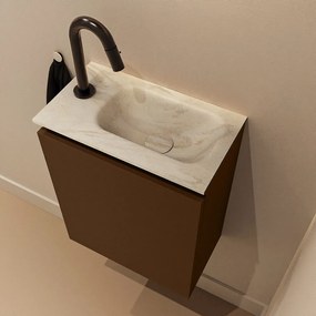 Mondiaz Ture DLux toiletmeubel 40cm rust met wastafel ostra rechts met kraangat