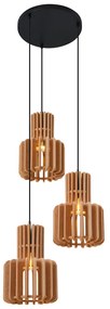 Retro hanglamp zwart met oranje 3-lichts - Felt Retro E27 rond Binnenverlichting Lamp
