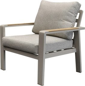 Lola lounge tuinstoel aluminium latte soft grey kussens
