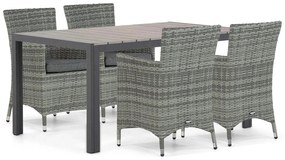 Tuinset 4 personen 155 cm Wicker Grijs Domani Furniture Miami/Young