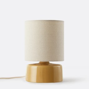 Tafellamp van keramiek en linnen, hoogte 25 cm, Amaga