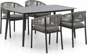 + 10% kassakorting | Diningset Bellagio | 4 personen aluminium | Tuinset stapelbaar | 5-delig | Kees Smit Tuinmeubelen