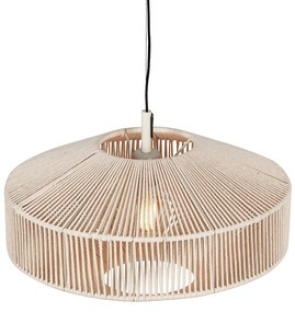 Japandi hanglamp bruin touw 46cm - SveaJapandi E27 rond Binnenverlichting Lamp