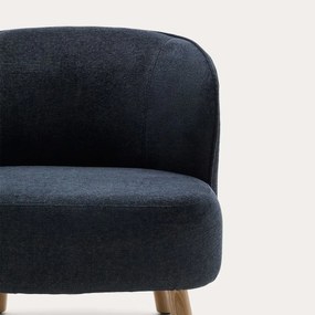 Kave Home Ulit Fauteuil Grijs Chenille Met Houten Pootjes