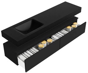Zaro Alan badmeubel 180cm urban 2 lades met vrijhangende wastafel cloud links zonder kraangat urban