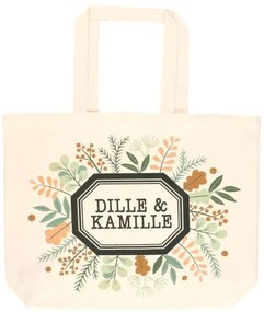 Canvas tas, Dille&amp;Kamille, bio-katoen, takjes en blaadjes, groot, 40 x 50 x 10 cm