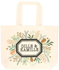 Canvas tas, Dille&amp;Kamille, bio-katoen, takjes en blaadjes, groot, 40 x 50 x 10 cm