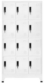 vidaXL Lockerkast 90x45x180 cm staal wit