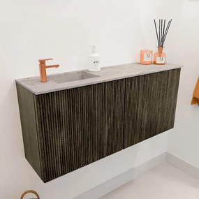 Mondiaz Joya DLux 90cm toiletmeubel shadow met wastafel faye links 1 kraangat glace