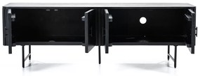 Eleonora Remi Zwart Tv-meubel Ronde Hoeken - 170x45x56cm.