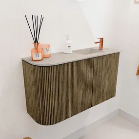 Mondiaz Joya DLux 70cm toiletmeubel ronding links dusk met wastafel faye rechts 1 kraangat opalo