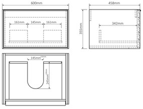 Differnz Elin badmeubel 60cm eiken met taupe wastafel