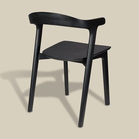 Zuiver Northwood Black Houten Eetkamerstoel Zwart Minimalistisch