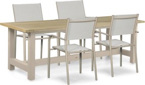 Tuinset 4 personen 200 cm Aluminium Taupe Presto Brentino/San