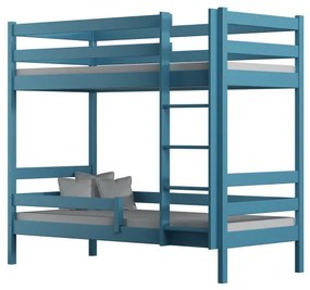 Kinderen Blauw Stapelbed van massief hout - Theo For Kids Kinderen Junior 5056231787611 Children's Beds Home, 160x80, Twee kleine, Matras van schuim/l
