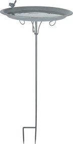 Esschert Design grey Metal vogelbad op pin - LxBxH: 35,1x35,1x106cm