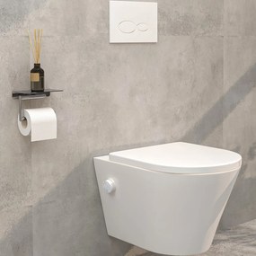 Mueller Afesta randloos toiletpot met bidetsproeier warm/koud en dunne softclose zitting wit mat