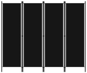 vidaXL Kamerscherm met 4 panelen 200x180 cm zwart