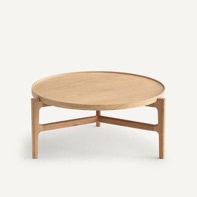 Salontafel, diameter 94 cm, eiken fineer, Alyasa