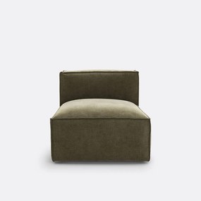 Fauteuil voor modulaire bank, in vintage ribfluweel, Seven