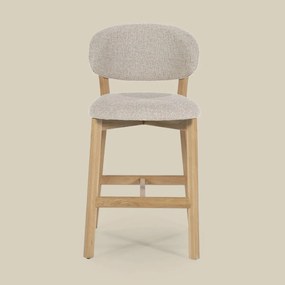 Eleonora Mikky Luxe Barstoel Eiken En Taupe Stof