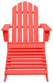 vidaXL Tuinstoel Adirondack met voetenbank massief vurenhout rood