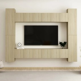 vidaXL 10-delige Tv-meubelset spaanplaat sonoma eikenkleurig