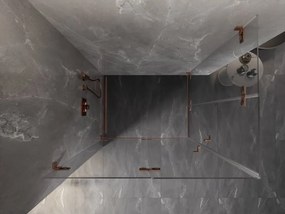Mexen Lunar-F Duo vouwbare douchecabine 100 x 80 cm, transparant, geborsteld koper - 836-100L-080P-65-00
