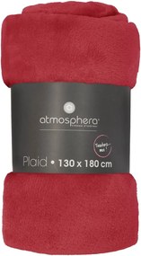 Atmosphera plaid Flanel Uni 130x180cm - Rood