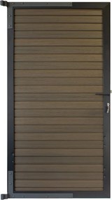 Tuindeur composiet Rhombus Double ipé met zwart aluminium frame compleet (90 x 180 cm)