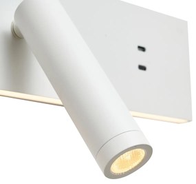Wandlamp wit verstelbaar met USB-C incl. LED - Modric Modern Binnenverlichting Lamp