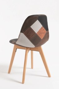 Set van 4 Kelen Patchwork Kunstlederen Stoelen