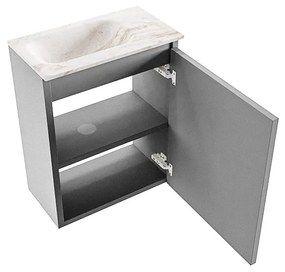 Mondiaz Ture DLux toiletmeubel 40cm plata met wastafel frappe links zonder kraangat