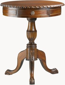 Ronde mahoniehouten bistrotafel Henry met lades, handgemaakt, Ø 60 cm