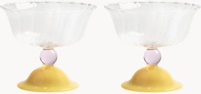 Handgemaakte champagneglazen Tulip van borosilicaatglas, 2-delig