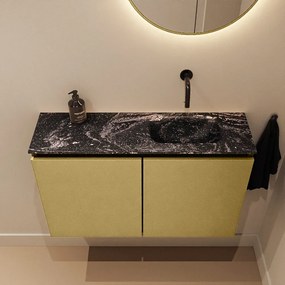 Mondiaz Ture DLux toiletmeubel 80cm oro met wastafel lava rechts zonder kraangat