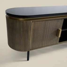 Tv-meubel Goud Met Ribbels - 160x40x60cm.