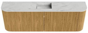 Mondiaz Joya DLux 125cm toiletmeubel ronding links/rechts oak met wastafel faye midden 1 kraangat opalo