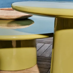 Kave Home Albanella Ronde Salontafel Groen Glanzend Cement 110 Cm - 110 X 110cm.