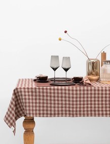 Linnen tafelkleed Chocolate Gingham