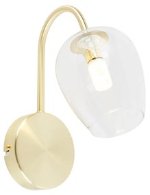 Smart wandlamp goud met glas incl. Wifi G9 - Elien