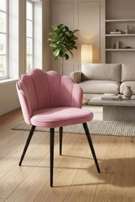 Blume Fluwelen Stoel Zwart Poten