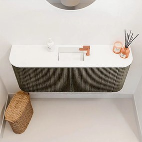 Mondiaz Joya 105cm toiletmeubel ronding links/rechts shadow met wastafel faye midden 1 kraangat talc
