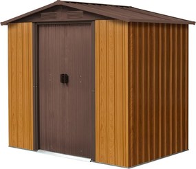 Metalen gereedschapshuisje Helsinki 2,4 x 1,3 m Store Boss bruin