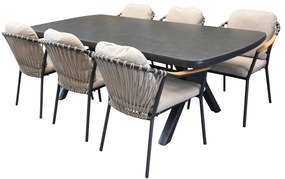 Nova Vespera dining tuinset 220x100xH74 cm antraciet