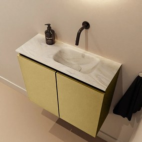 Mondiaz Ture DLux toiletmeubel 60cm oro met wastafel ostra rechts zonder kraangat