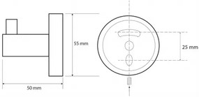 Sapho X-Round handdoekhaak mat zwart